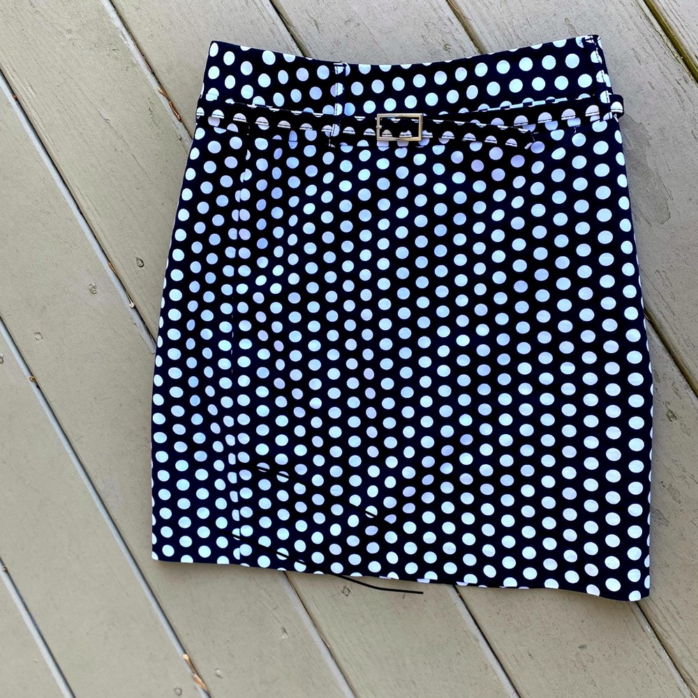 RAFAELLA Polka Dot Black and White Skirt, Size: 6
